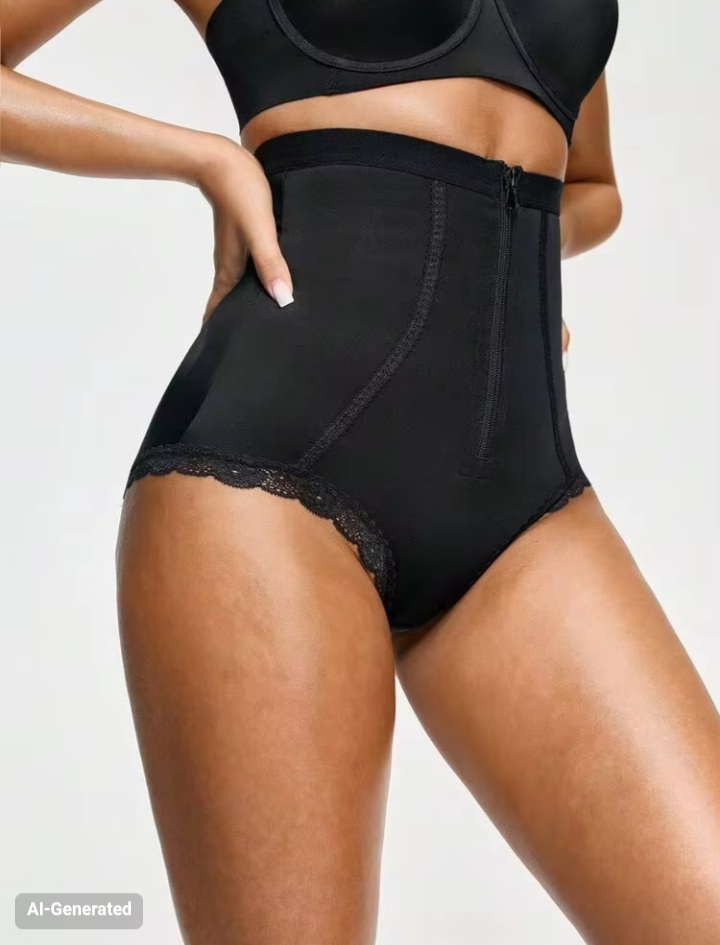 Women’s High Waist Tummy Control Shapewear Bottom– Zipper Front Body Shaper with Waist & Hip Compression